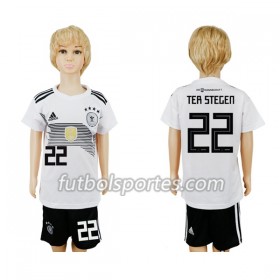 Camisetas Alemania Ter Stegen 22 Niño Primera Equipacion Mundial 2018